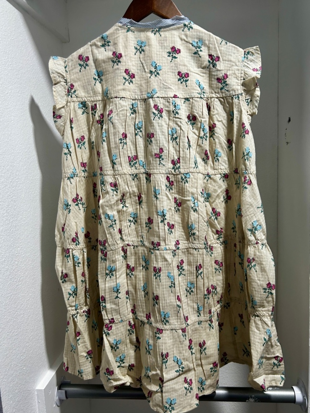 Free people, cream, floral, print, tunic dress small - Picture 11 of 13